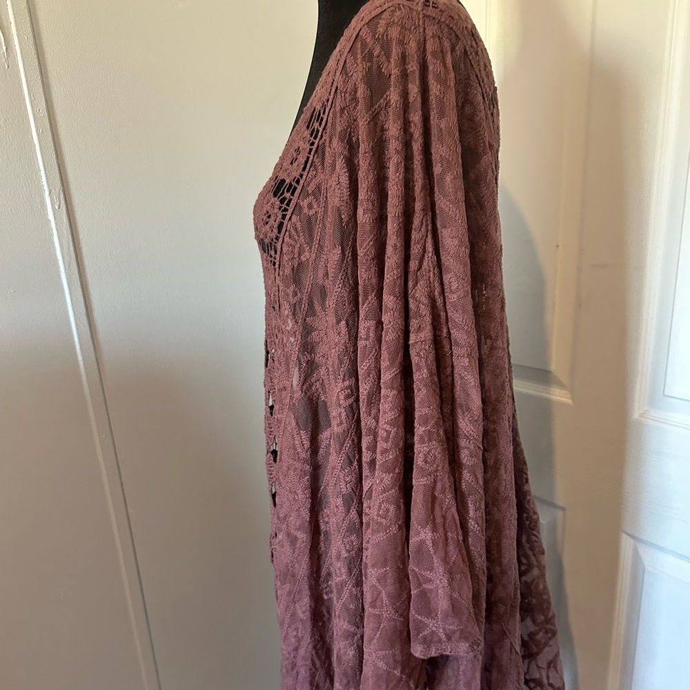 Torrid Textured Mauve Lace Cardigan